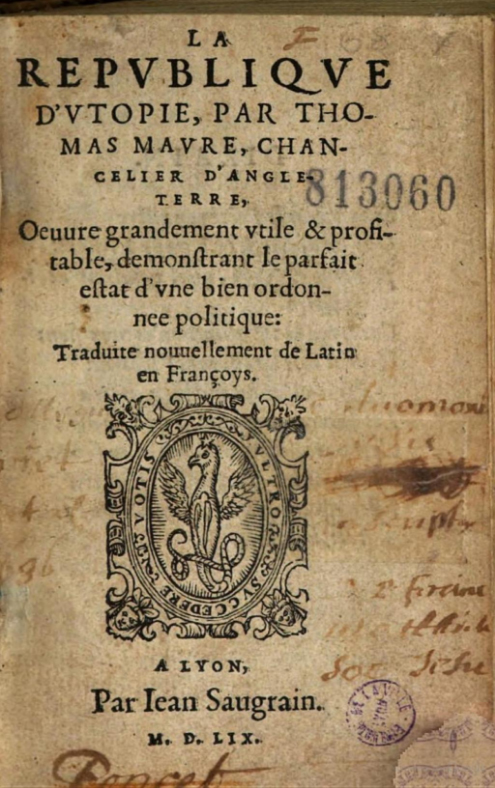 La Republique d'Utopie, Lyon, 1559